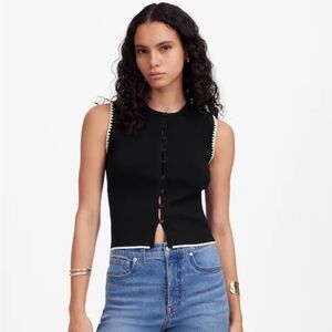 NWT Madewell Blanket Stitch Crewneck Sweater Tank NU545 - size Medium